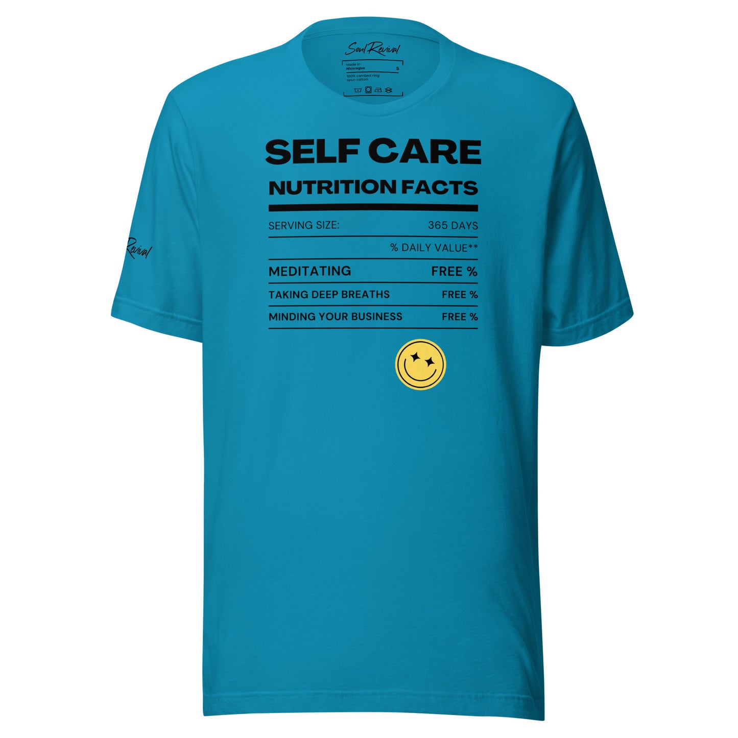 Self Care Nutrition Facts Tee (Black Font)