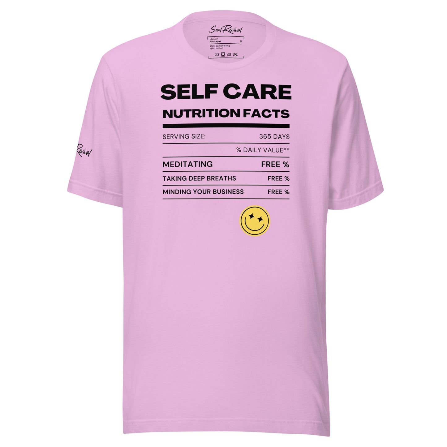 Self Care Nutrition Facts Tee (Black Font)