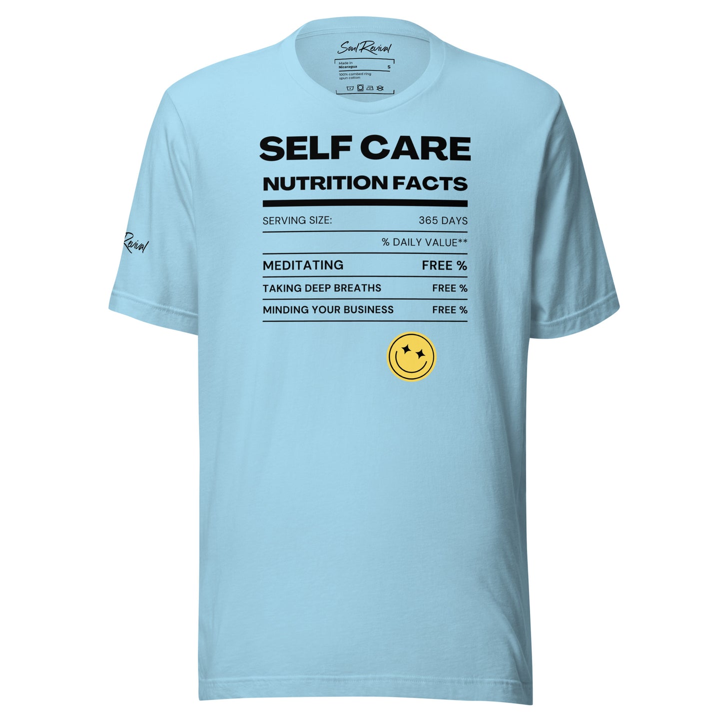 Self Care Nutrition Facts Tee (Black Font)