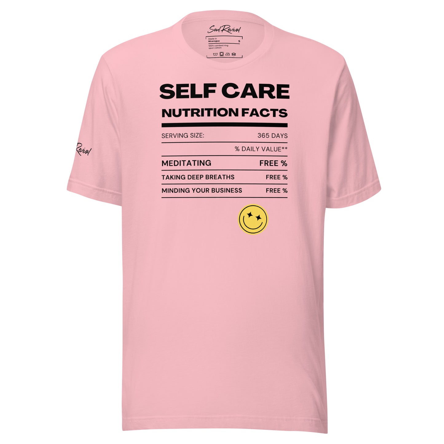 Self Care Nutrition Facts Tee (Black Font)